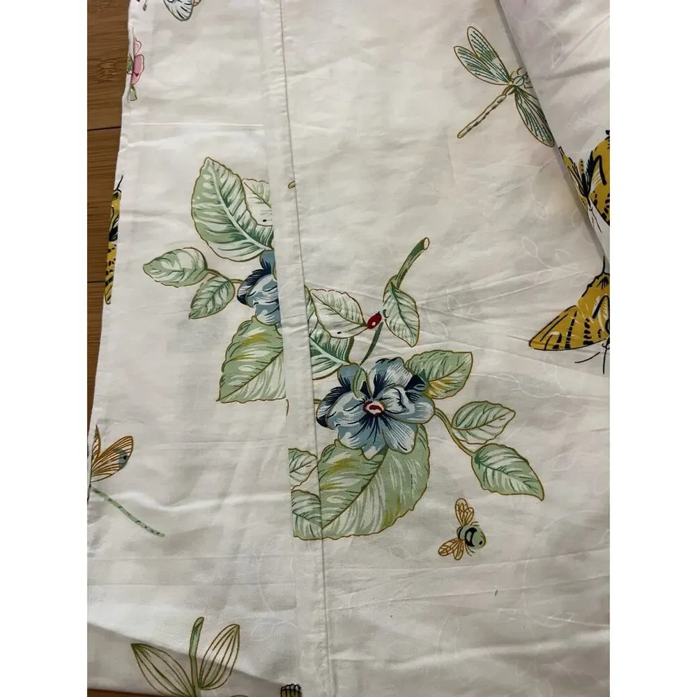 Butterfly Meadow Full Duvet Cover Natural Botanical 100% Cotton Floral Garden